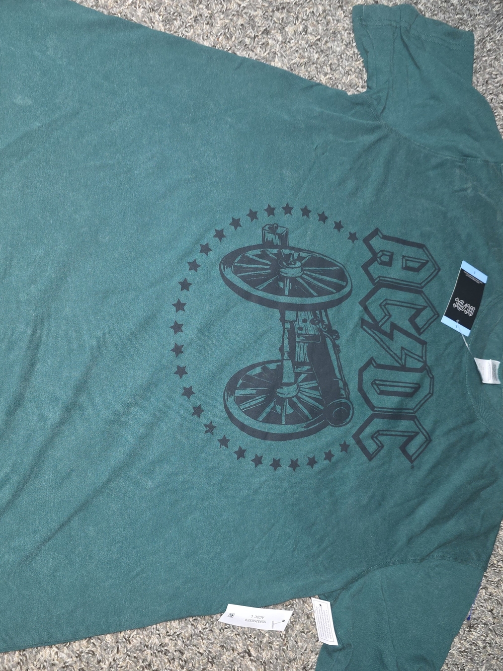 AC/DC Green Graphic Band T-Shirt